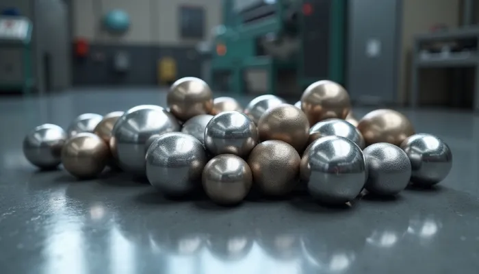 Diverse types of steel grinding balls including stainless steel and chrome steel