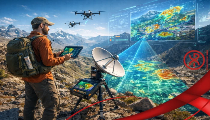 A life cycle diagram with interconnected arrows, each phase labeled and visually showing mining processes, equipment, and environmental impacts