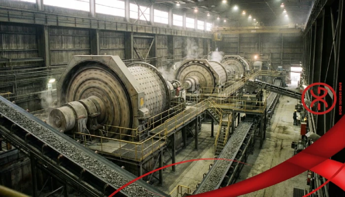 Mineral processing and beneficiation including crushing and grinding inside a processing plant